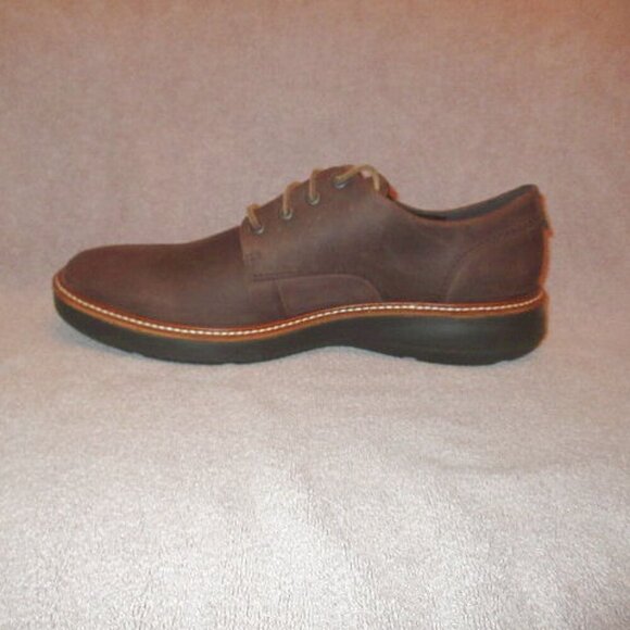 ECCO Mens Shoes Size 12 London Plain Toe Tie Oxford Comfort Mocha Nubuck Leather - Picture 4 of 12